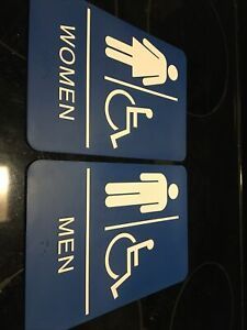 Men’s &amp; Women’s Restroom Sign Handicapped ADA Compliant Bathroom