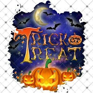 Halloween Trick or Treat Pumpkins Sublimation Transfer, Ready to Press