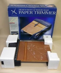 X-Acto ~ Heavy Duty Paper Trimmer ~ 12&#034; Wood Base Guillotine Paper Cutter ~ NIB