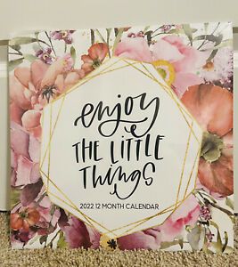 2022 Inspirational Enjoy The Little Things- 12 Month Wall Calendar Holidays Note