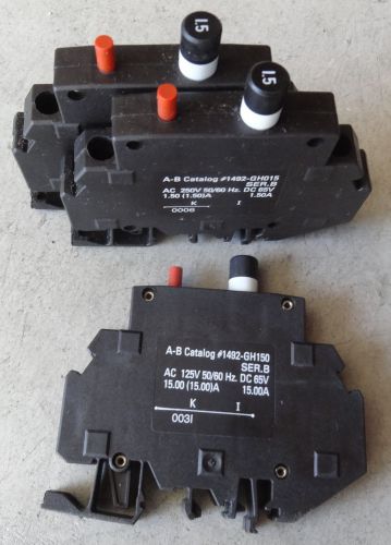 AB-1492-GH015 1.5 AMP- lot of 3-circuit breakers