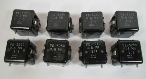 8 new pulse engineering mini transformers pe-5250, 0.6 mh, 1:1 transformer lot 8 for sale