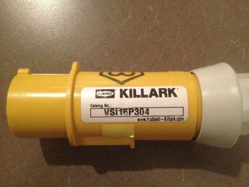 Hubbell killark vsi16p304 male 125 volt 3 prong plug connector class 1, div. 2 for sale