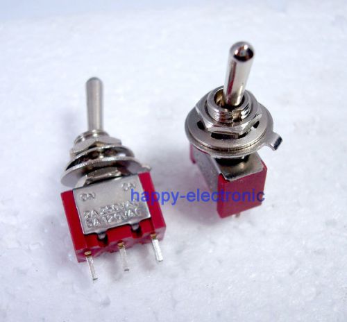 10pcs Toggle Switch Red 102 3-Pin SPDT ON-ON  5A 120VAC