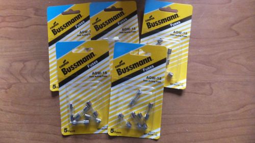 Cooper Bussmann Buss Box of 5 cards of 5 fuses each BP/AGW-15 Little Fuse