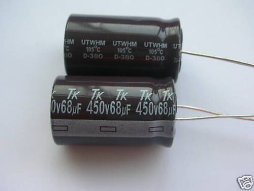 5pcs, 450V 68UF Radial Electrolytic Capacitor