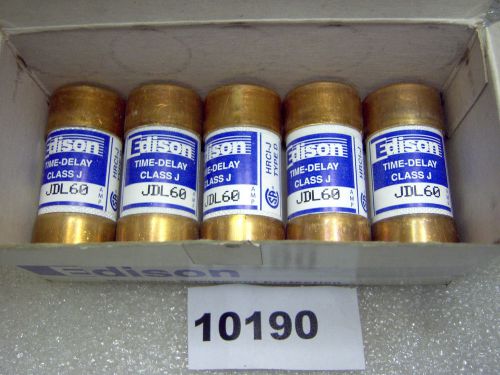 (10190) Lot of 5 Edison JDL-60 Fuses