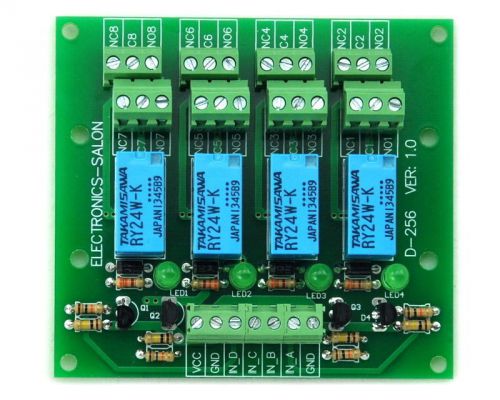Four dpdt signal relay module board, 24v version, d256-24v. for sale
