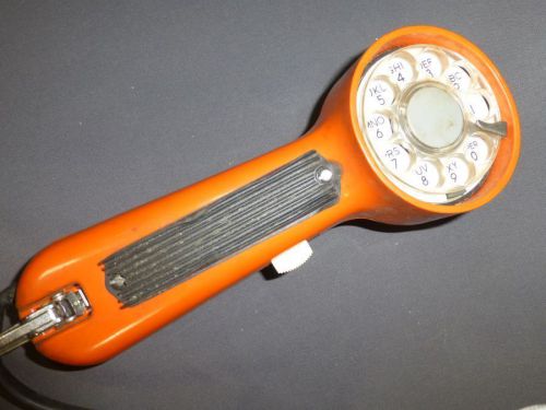 Orange at&amp;t rotary dial lineman telephone line test  butt set - vintage for sale