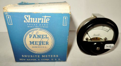 NOS NIB Vintage Shurite DC Round Panel Meter Milliamperes Ammeter 0-300 Ma