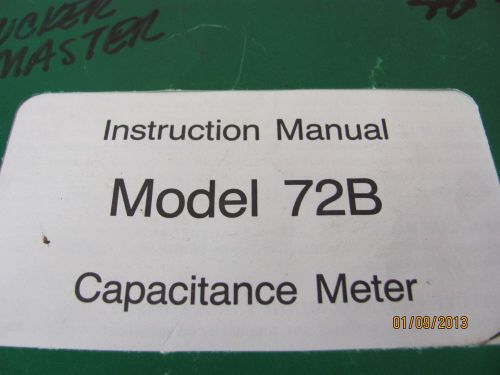 BOONTON MODEL 72B: Capacitance Meter - Instruction Manual