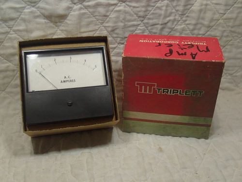 Triplett #430-GL Amperes Panel Meter 0-5 A.C. Amperes Made in USA NOS 153-591