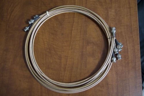 Lot of 5x rg400 50ohm bnc double shielded coaxial cable silver plated #3 for sale