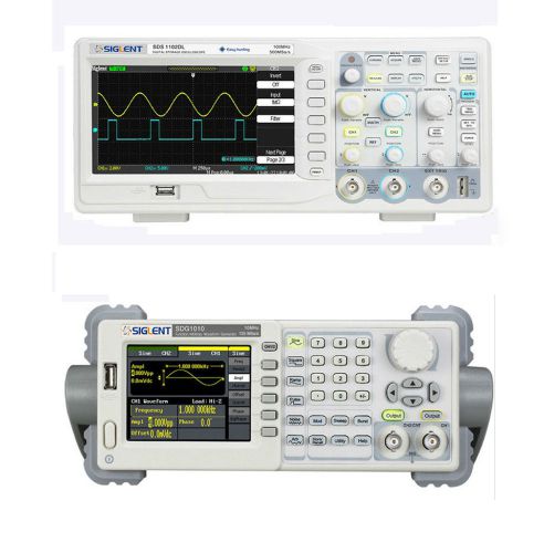 SDS1102D 100MHz Oscilloscope+SDG1010 10MHz Function Arbitrary Waveform Generator