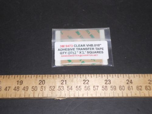 3m vhb 9473 adhesive transfer double stick tape ( 10 ) 2 x 2 squares .010&#034; for sale