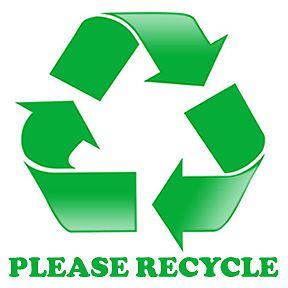 PLEASE RECYCLE STICKER for trash bins &amp; cans. GO GREEN!