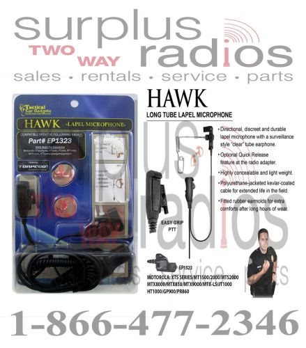 Lapel mic ep1323 earpiece for motorola xts xts1500 xts2500 xts3500 xts5000 radio for sale