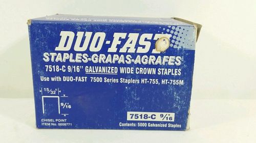 Duo-Fast Staples 7518-C 9/16&#034; Galvanized Wide Crown Staples 5,000 HT-755 HT-755M