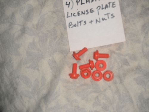 (4 ) Plastic license plate bolts and nuts