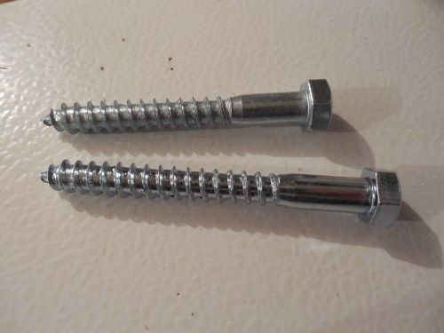 lag bolts screws deck screws 3&#034; - 3-1/2&#034; x 3/8&#034; Zinc coated - lot of 60