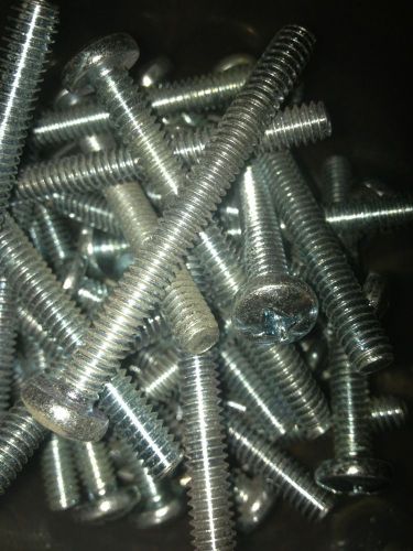 1/4-20x2 1/2 machine screw phillips pan hd unc zinc plated, pk 100 for sale