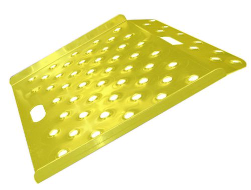 Yellow Safety Curb Ramp 27&#034; x 27&#034; Traction Holes Cut into Deck Hand Truck 750# C