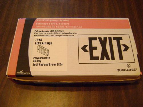 Sure-lites lpx6 led exit sign exit/emergency lighting 120/277 volt for sale