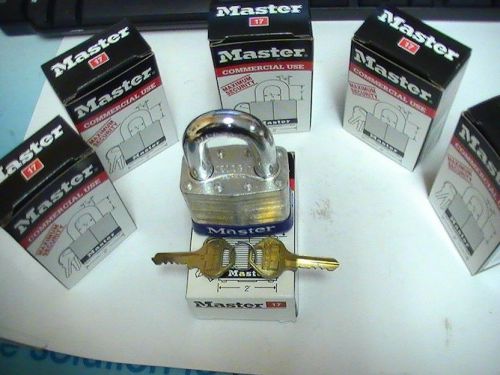Lot of 6 master lock padlock 2&#034; inch shackle keyed alike locks 17ka 19t451 for sale