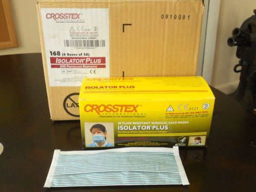 Box/28 CROSSTEX &#034;Isolator Plus&#034; N95 Respirators/Surgical GPRN95 Masks - NEW!