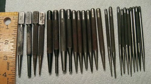 24 Vtg Used Machinist Gunsmith Punches Center Drive Pin Toolmaker GENERAL MFG Co