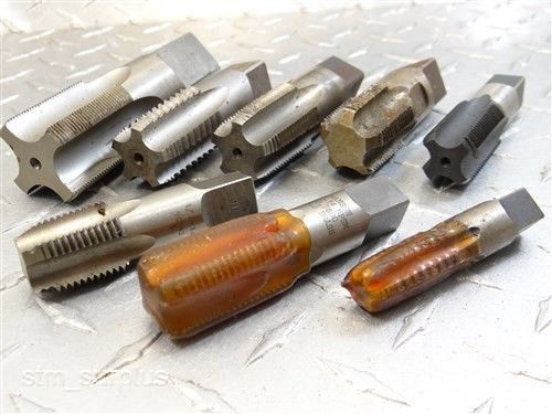 Lot of 8 hss pipe taps 1/4&#034;-18npt to 1-5/16&#034;-20npt bath greenfield hw for sale