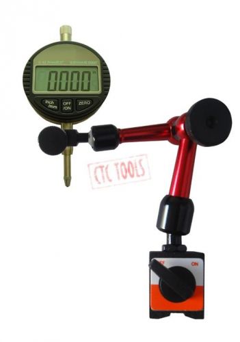 Digital dial indicator gauge &amp; magnetic base -measuring milling lathe #d17 for sale