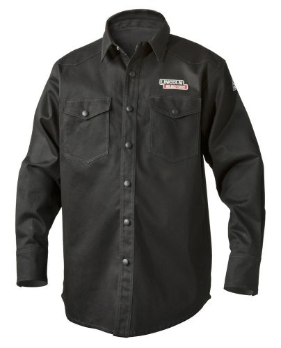Lincoln black fire retardant fr welding shirt size medium k3113-m for sale