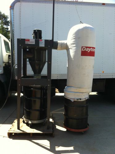 Dayton 5hp central two stage cyclone dust collector vacuum 3 phase 230 460v for sale