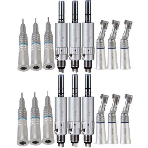 6X Dental Slow Low Speed Handpiece Straight Contra Angle Air Motor E-Type 4-H