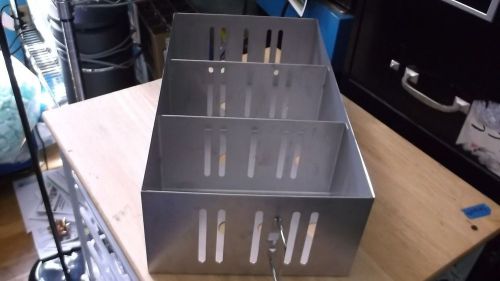 Stainless steel autoclave cryo rack tray  with 3 large cells 16.25 x 9.25 x 5.25 for sale