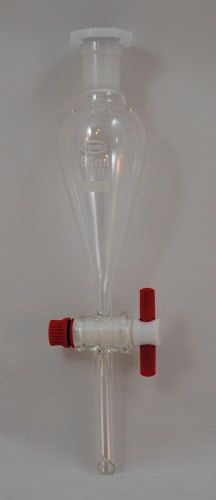 Glass separatory funnel 50ml conical w/ ptfe key and stopcock for sale