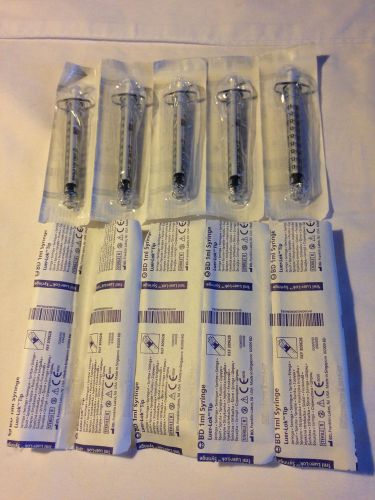 Bd 1ml luer-lok tip syringes sealed sterile w/o needle 309628, lot of 97 for sale
