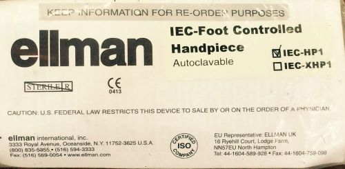 ELLMAN REUSABLE IEC-FOOT CONTROLLED HANDPIECE CAT. NO. IEC-HP1