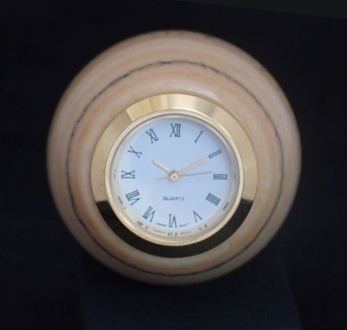 Picture jasper gemstone ball with office desk clock 50 mm 159 gr for sale