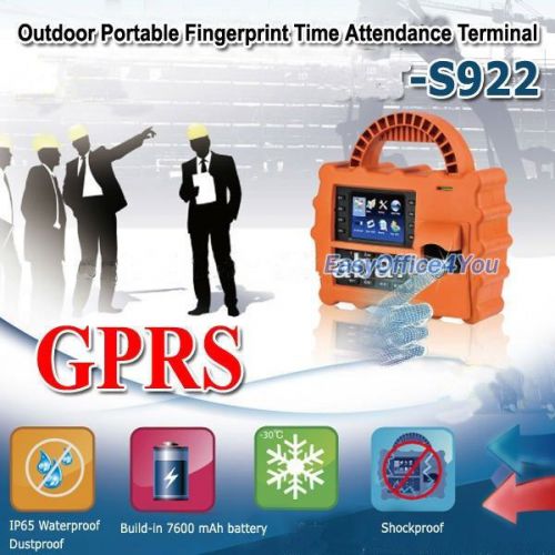 Zk s922 gprs wireless outdoor portable shockproof fingerprint time attendance for sale