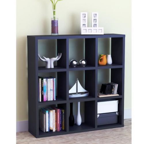 9 Cube Storage Shelf - Black for books, DVDs, office supplies New