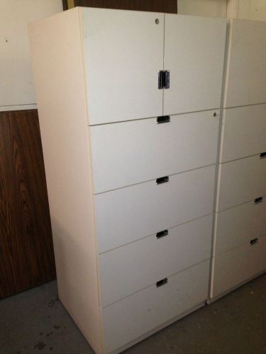 *4 DRAWER LATERAL SIZE FILE w/ STORAGE by STEELCASE OFFICE FURN w/LOCK&amp;KEY*