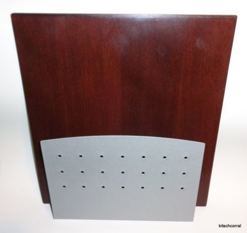 PETER PEPPER WALL FILE CHART HOLDER POCKET MAGAZINE RACK MODEL 4001 mahogany