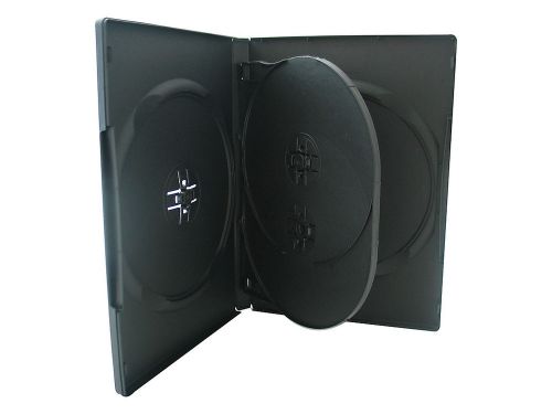 5/8&#034; 14 mm Slim Quad 4-DVD Black Case Movie Box 10-Pack
