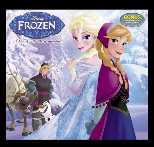 NEW Disney 2015 Frozen Wall Calendar Elsa Anna Olaf Bonus Downloadable Wallpaper