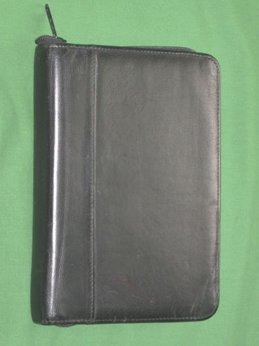 COMPACT ~ 1.0&#034; ~ GENUINE LEATHER Rolodex Planner ZIPPER Organizer Franklin  8828