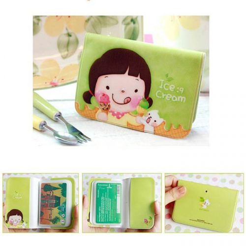 Economic Good Green Portable Soft Cute Card Case Card Wallet Save 12 Cards HCCA