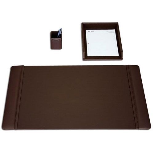Dacasso Chocolate Brown Leather 3-Piece Desk Pad Kit - DACD3437