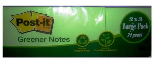 Post-it Greener Notes Recycled Paper 24 Pads-2400Sh Total
